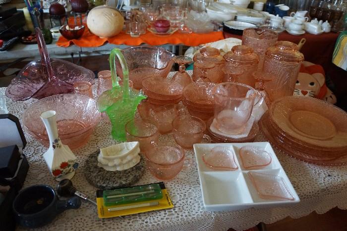 More of the pink depression glass