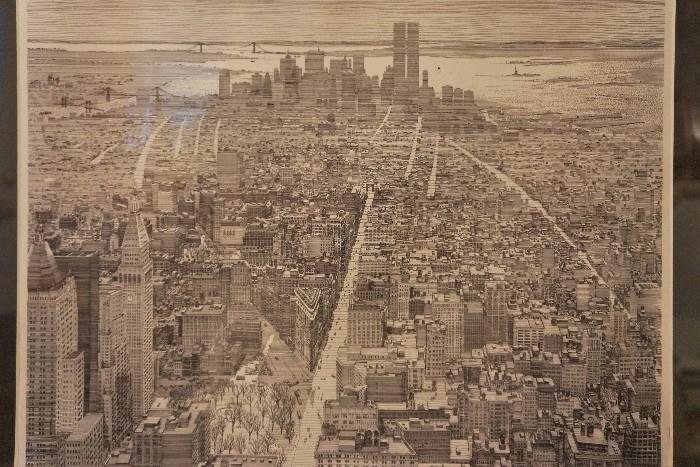 New York City etching by Sandra Kinkenberg.