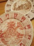 Staffordshire by Alfred Meeks calendar plates with zodiac signs and homily house blessings.