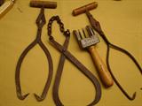 Ice tongs and a heavy duty chipper.