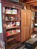 Rustic armoire has been home to paints and supplies for almost half a century.
