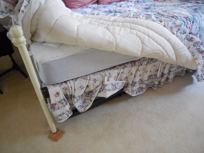 Twin metal daybed with trundle and mattresses. $195