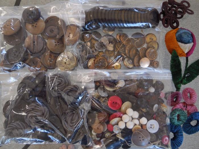 Vintage buttons and trim