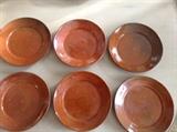 Set of 6 Jugtown-ware pottery plates (old potter's mark)