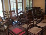 an entire room full (over 20) chairs that range from the late 19th century to almost brand new--