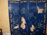 very fine wooden Asian screen--both sides have painted art