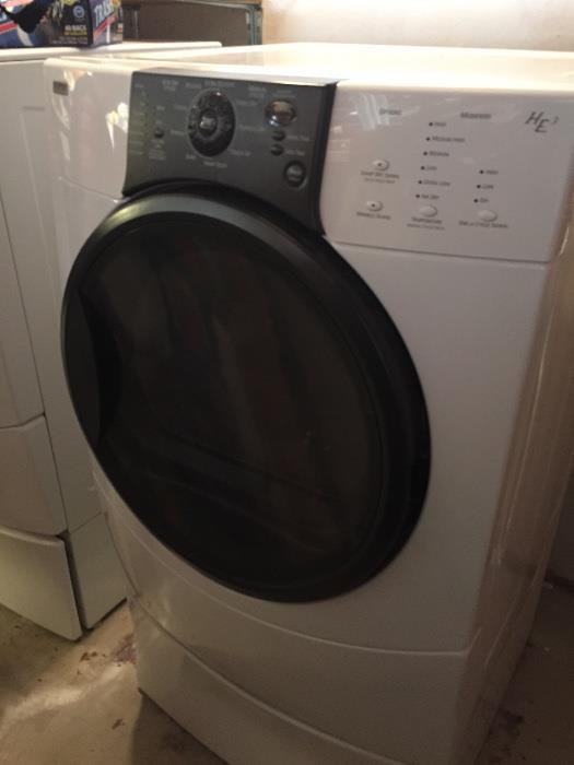 Front loader washer and dryer on pedestals -  2002 - 
Owner is 87 so not using daily like a big family ! Clean ! Great looking ! 