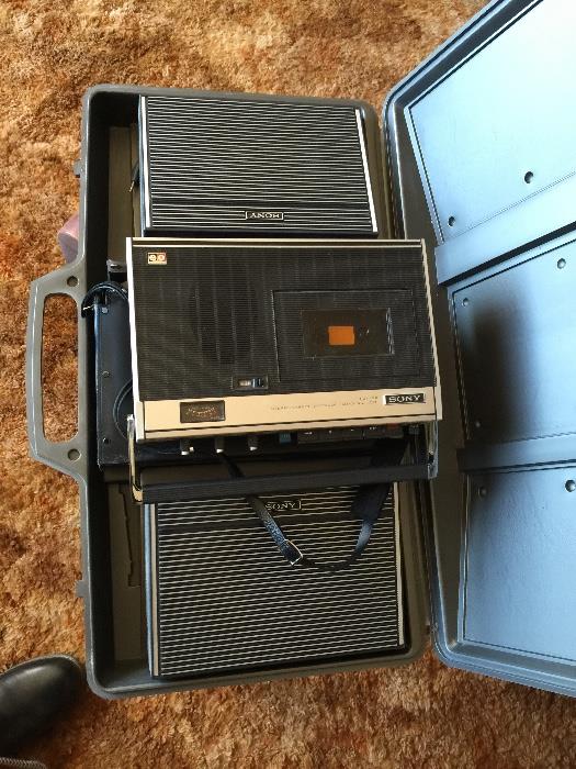Old tape recorder with speakers 