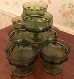 1960's Footed Dessert Dishes, Kings Crown Thumbprint