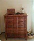 Gorgeous Antique Highboy, basket of vintage Neckties