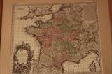 Antique map "LE ROYAUME DE FRANCE" by Matthias Seutter.  Made in 1730.  22" by 19".