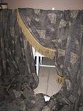 black and taupe curtains
