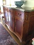 Marble Top Buffet, Custom Made, Hand Carved