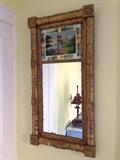 Antique Reverse Painted Gilded Mirror
