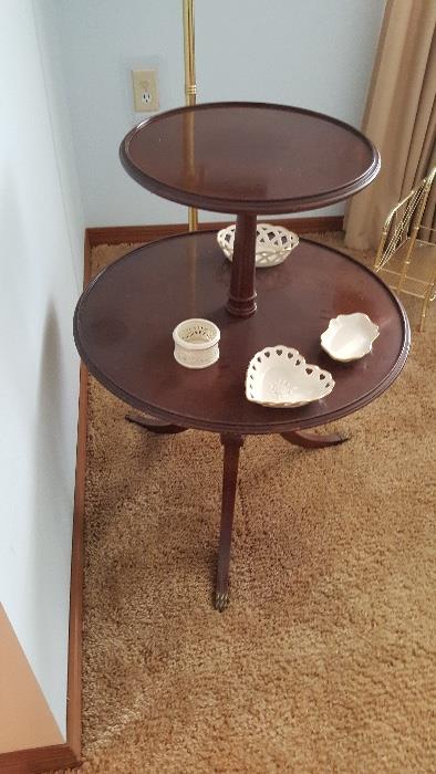 tiered antique table 