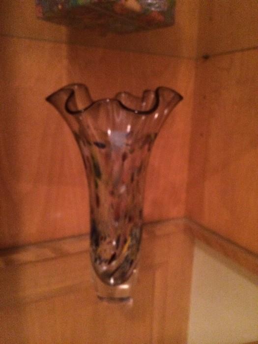 11" End of the Day Art Glass Vase