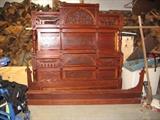 Ornate Carved Antique Bed Full Bed