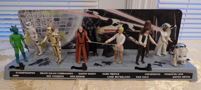 Early Star Wars Death Star cardboard scene with all 12 characters + 2 more