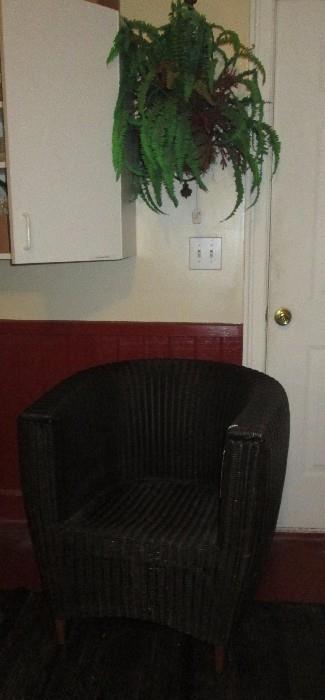 Retro Scandinavian style wicker barrel chair