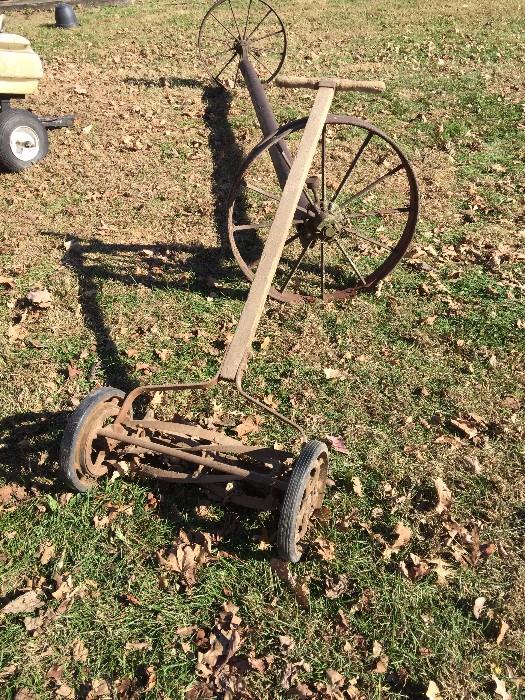 antique push mower