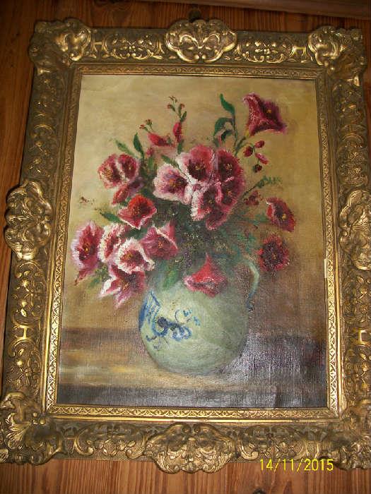 Still life flowers in vase painting