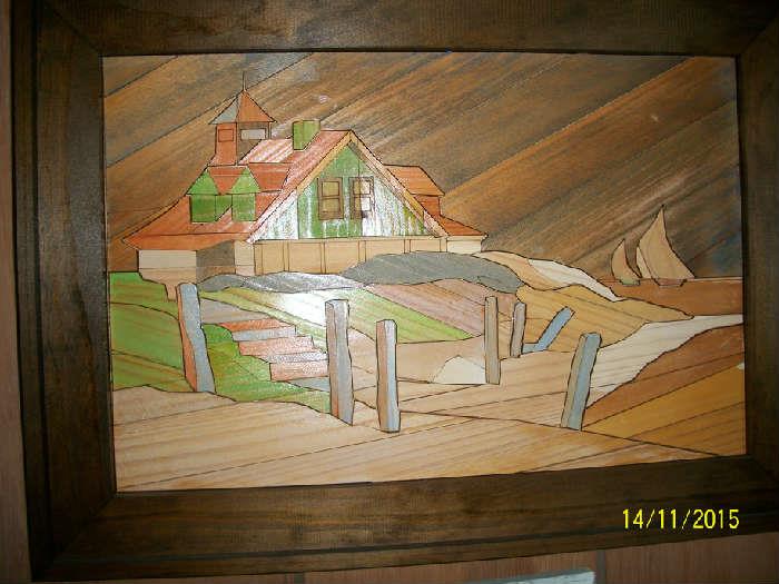 Wood inlay picture