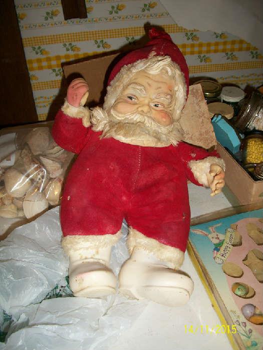 Vintage Rushton Co. stuffed Santa doll