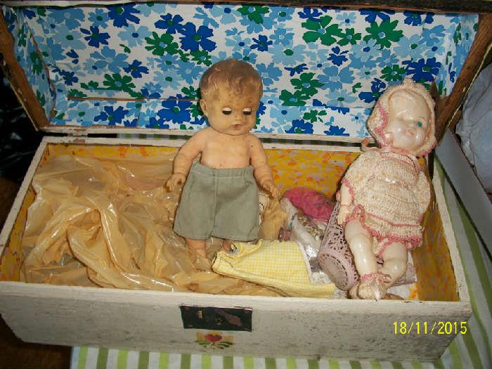 Boy doll and girl doll with clothes
