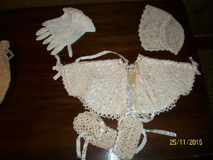 Vintage crocheted baby items
