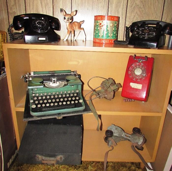 Vintage Telephones and Royal Typewritter