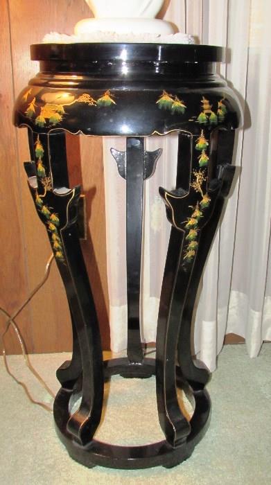 Beautiful Black Lacquered Asian Stand