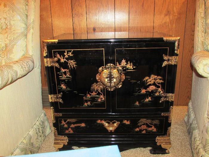 Black Lacquered Chinese Chest