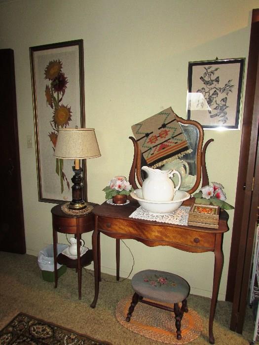 Antique Dressing Table and Accent Table 