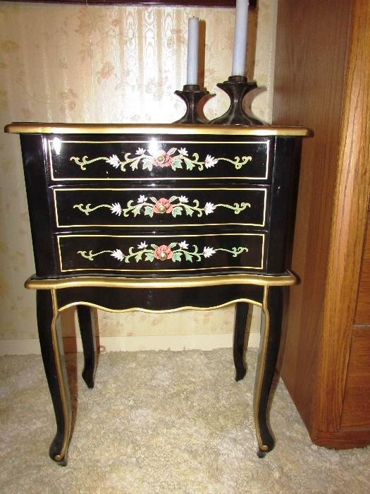 Black Lacquered Chinese Accent Table