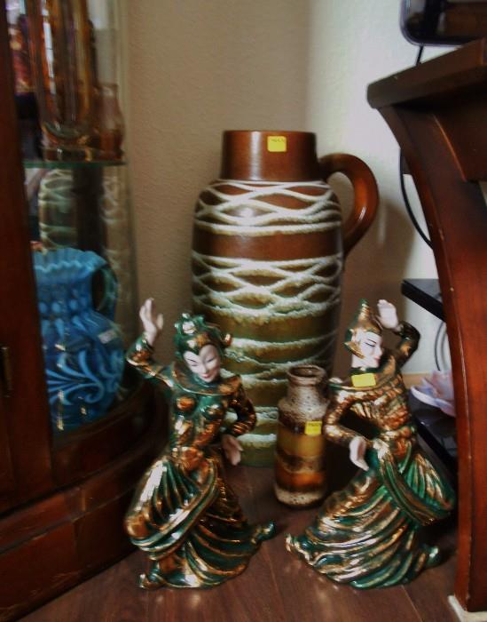 Gilner Potteries Dancers, Scheurich Vessels; &  much more potteries to come! like Van Briggle, Roseville, Weller, Dresden, etc.