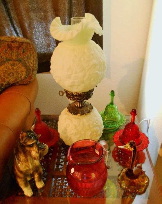 Quite a few lamps and other rare, sought-after Fenton pieces!