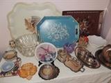 tray collection and vintage silver plate