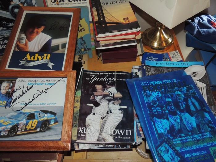 signed photos, Penn State and Yankees programs