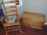 wood blanket chest on castors and rocker