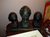 Washington bookends, and a Lincoln statue