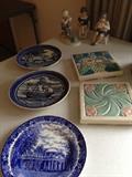 Royal Copenhagen porcelain and 2 beautiful Rookwood tiles