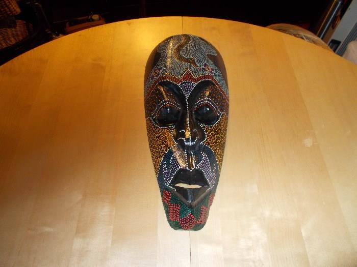 Decorative Wooden Mask - 20" Tall