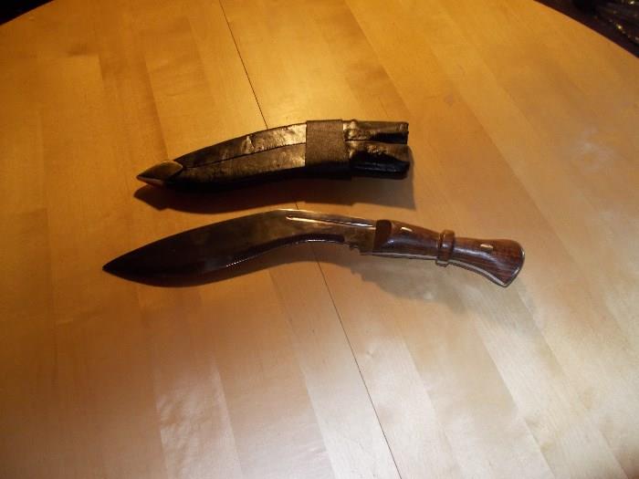 LARGE knife (could be hand made) with scabbard...
