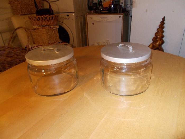 2 Glass Containers with Lids...7" Tall; 27" Around...will be sold separately!!!!!