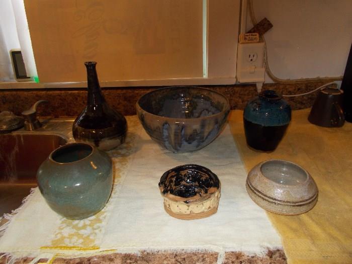  Sampling of "hand thrown" Pottery...pretty!!!!!!