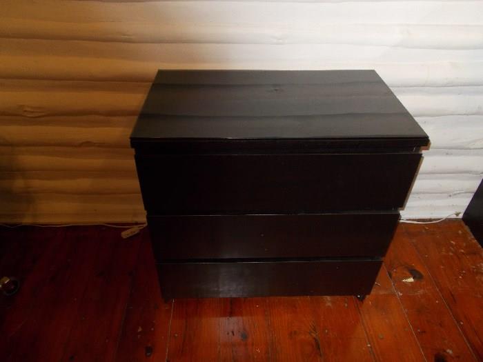 3 Drawer Black Chest with Glass Top - we have 2 matching ones...but we are going to sell them individually!!!!! NICE!!!!!