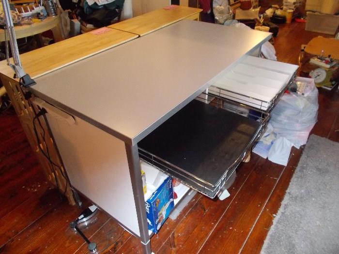 Work Table/Island/Etc. - underneath are 2 long pull out drawers and storage (lots) underneath drawers - 49" wide; 36" tall; 2" deep - GREAT piece for a kitchen!!!!!