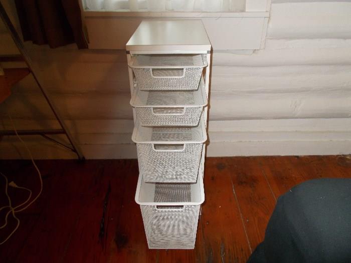 Metal and Wire Shelving Unit - 4 Metal/Wire Drawers - 17" deep; 30 tall; 10" wide - Great for a small area!!!! 