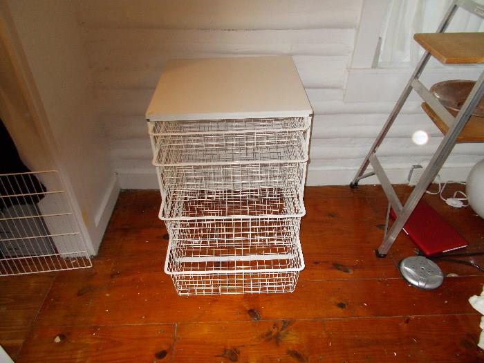 Metal/Wire Shelving Unit - 4 Wire Baskets/Drawers - 22" deep; 22" wide; 30" tall - Another GREAT piece!!!