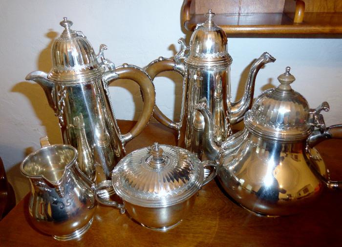 Sterling tea and hot chocolate set by Wilson and Gills   English